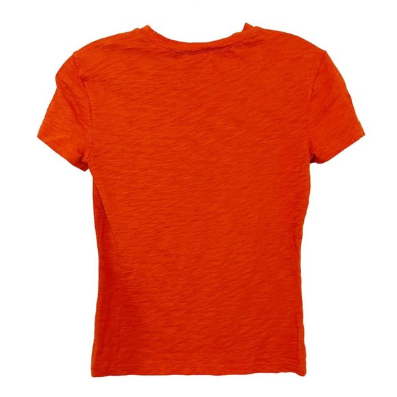 X Theory 'Tiny Tee 2' Orange Short Sleeve Crewneck T-Shirt - Size P - Picture 2 of 4